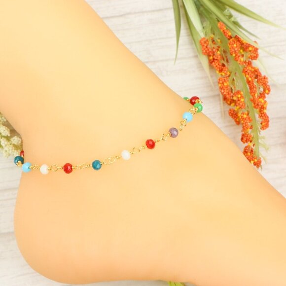 "Handmade Anklet – Elegant & Delicate Jewelry for Women | UNVRC1424 - Picture 8 of 10